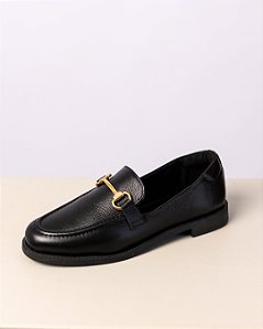MOCASSIM PRETO COURO CORRENTE - AMÁLIA