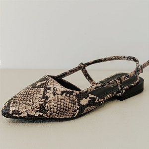 SAPATILHA SLINGBACK SNAKE BICO FINO - LUANA