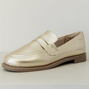 MOCASSIM DOURADO COURO - NEW AMÁLIA