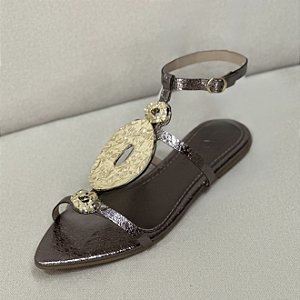 FLAT PRATA VELHO METAL DOURADO - SUZY