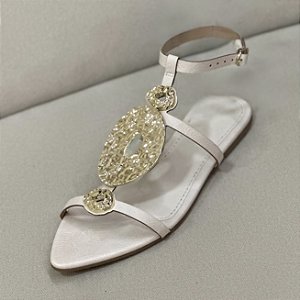 FLAT OFF WHITE METAL DOURADO - SUZY