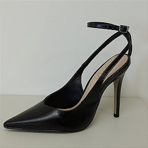 SCARPIN SALTO ALTO FINO VERNIZ PRETO - VALÉRIA