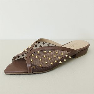 SAPATILHA MULE MARROM BICO FOLHA - BABI