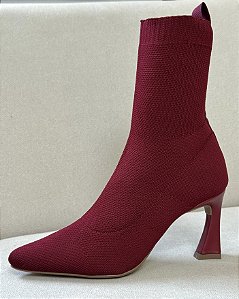 BOTA KNIT MARSALA SALTO BAIXO - LISS