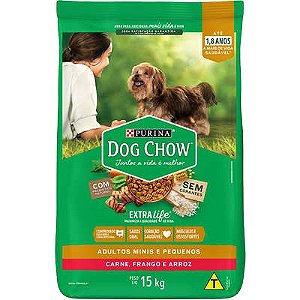 Dog Chow Pequenas Raças e Mini Frango e Arroz 15kg