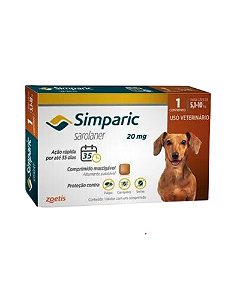 Antipulgas Simparic 5 a 10kg Cães 20mg