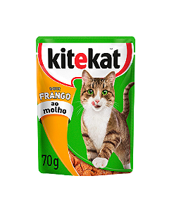 Ração Úmida Sachê KiteKat Frango ao Molho para Gatos Adultos 70g