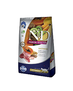N&D Tropical Selection Gatos Adultos Castrados Sabor Cordeiro, Cereais e Frutas Tropicais
