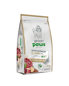 Ração Green Paws Pele Sensível para Cães Adultos Raças Pequenas E Minis Sabor Cordeiro
