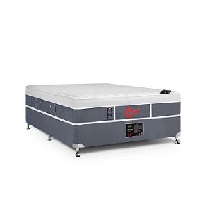 Cama Box + Colchão Castor Queen Plush Light Stress One Face Pocket 158x198x61cm