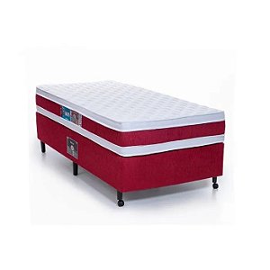 Cama Box + Colchão Castor Solteiro Red & White Double Face D45
