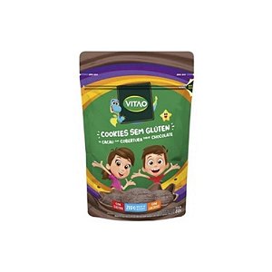 Cookie Kids s/ Glúten Vitao sabor Cacau com cobertura de chocolate 80Gr