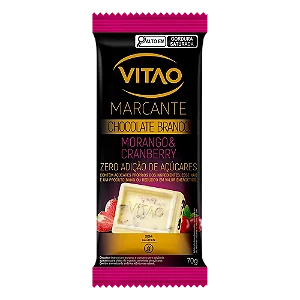 Chocolate Branco Morango e Cranberry | Zero Açúcar e Sem Glúten | 70g