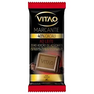 Barra de Chocolate - Zero Açúcar - Ao leite - 40% Cacau - 70g