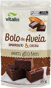 Massa p/ Bolo de Aveia Amaranto & Cacau Vitalin - 300g (Sem Glúten)