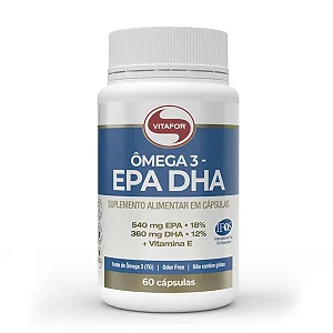 Suplemento Alimentar Vitafor Ômega 3 EPA + DHA (540mg EPA + 360mg DHA + Vitamina E) - 60 Cápsulas