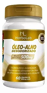 Suplemento Alimentar Herbo Lab Óleo de Alho Desodorizado (Allium sativum L) - 60 Cápsulas (500mg)