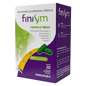 Suplemento FiniSim Maxinutri (Picolinato de cromo + Agar agar + Espirulina + Psyllium + Colina) - 60 Cápsulas