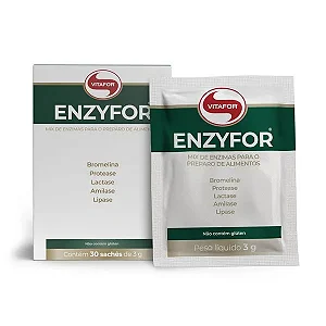 Mix de Enzimas Vitafor Enzyfor (Bromelina + Protease + Lactase + Amilase + Lipase) - 3g (30 Sachês)