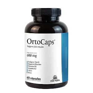 Suplemento OrtoCaps União Vegetal (Cálcio + Zinco + Colágeno Tipo II + Magnésio Dimalato + Vit. D3 + Vit. K2) - 60 Cápsulas (600mg)