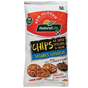 Chips de Arroz Integral NaturalLife Churrasco 70g | s/Glúten