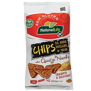 Chips de Arroz Integral NaturalLife Queijo Nacho 70g | s/Glúten