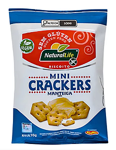 Biscoito Mini Crackers Manteiga Vegano s/Glúten 70g