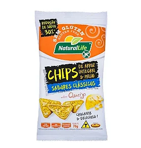 Chips de Arroz Integral NaturalLife Queijo 70g | s/Glúten