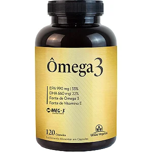 Suplemento Alimentar União Vegetal Ômega 3 (EPA 990mg + 660mg + Vitamina E) - 120 Cápsulas