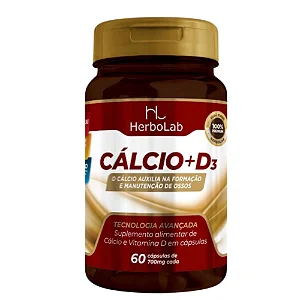 Cálcio + D3 Herbo Lab - 60 Cápsulas