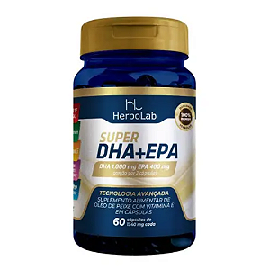 Suplemento Alimentar Herbo Lab Ômega Super DHA+EPA (DHA 1000mg + EPA 400mg) - 60 Cápsulas (1340mg)