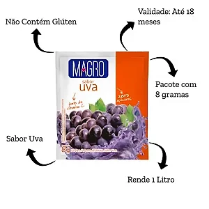 Refreco de Uva Zero Açúcares Magro 8g