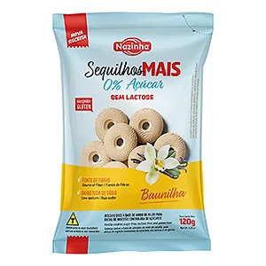 Sequilho Mais Nazinha 120g | sem Glúten | Zero Açúcar | sem Leite #desconto