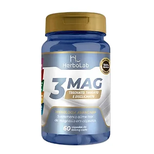 3 Mag (L-treonina, Taurina e Bisglicinato) Herbolab 60 cápsulas