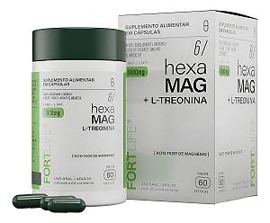 Hexa Mag 1000mg (magnésio) 60 Cápsulas Fortlife Sem Sabor