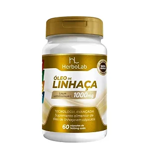 Óleo de Linhaça Herbolab 1000mg 60 cápsulas