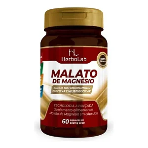 Malato de Magnésio Herbolab 60 cápsulas