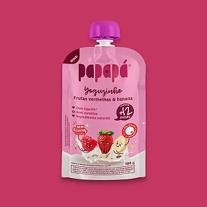 Papinha Iogurte Frutas Vermelhas/Banana Papapá 100g