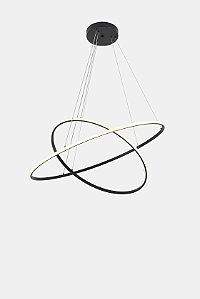 Pendente Led Redondo 2 módulos INVERSE GR - Preto - Nordecor