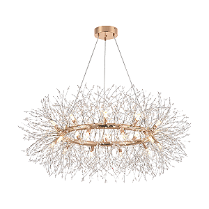 Luminária Pendente Mensae - Dourado - 20*G9 - Cristal - Astraled