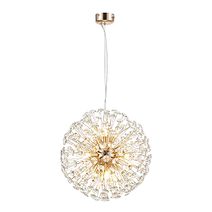 Luminária Pendente Buna - Dourado - 9*G9 - Cristal Dourado - 40cm - Astraled