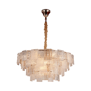 Luminária Pendente Flara Metal Cristal - 12*E14 - 60cm - Astraled