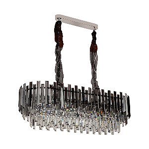 Pendente Elara Metal Cristal - Retangular - 8*E14 - (L)80cm - Astraled