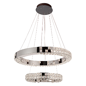 Pendente Led Zephy - Inox Cristal - Multicolor - 84w - (D)80cm e D(50cm) - Astraled