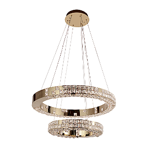 Pendente Led Zephy - Dourado Cristal - Multicolor - 84w - (D)80cm e D(50cm) - Astraled
