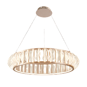 LUMINÁRIA PENDENTE LED WAVY Ø80CM Ouro Champagne 100W | 7500lm | 2.700K | 100-270V