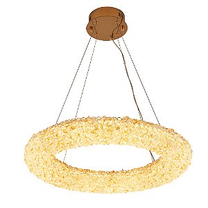 LUMINÁRIA PENDENTE LED JOU CIR 60CM -Dourado Brilho 40W | 3200lm | 3.000K | 100-240V