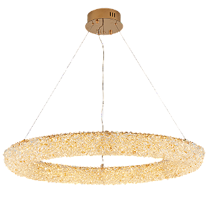 LUMINÁRIA PENDENTE LED JOU CIR 80CM - Dourado Brilho 60W | 4800lm | 3.000K | 100-240V