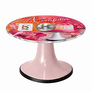 Bailarina Profissional de Vidro - ROSA BEBÊ CINTILANTE