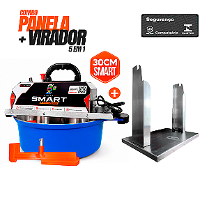 COMBO PANELA MISTURADORA SMART 30CM + SUPORTE VIRADOR 5 EM 1